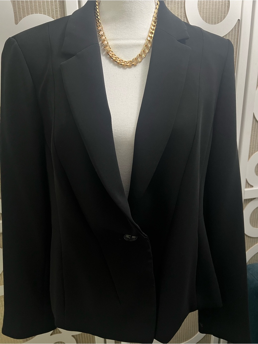 HOBBS LONDON Women's Black Single-Button Blazer Jacket Size 12
